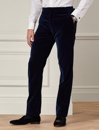 Gregory velvet dress trousers - Sapphire Blue