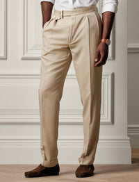 Gregory handmade silk trousers - Light Tan