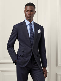 Costume Kent fait main en laine - Navy & Grey