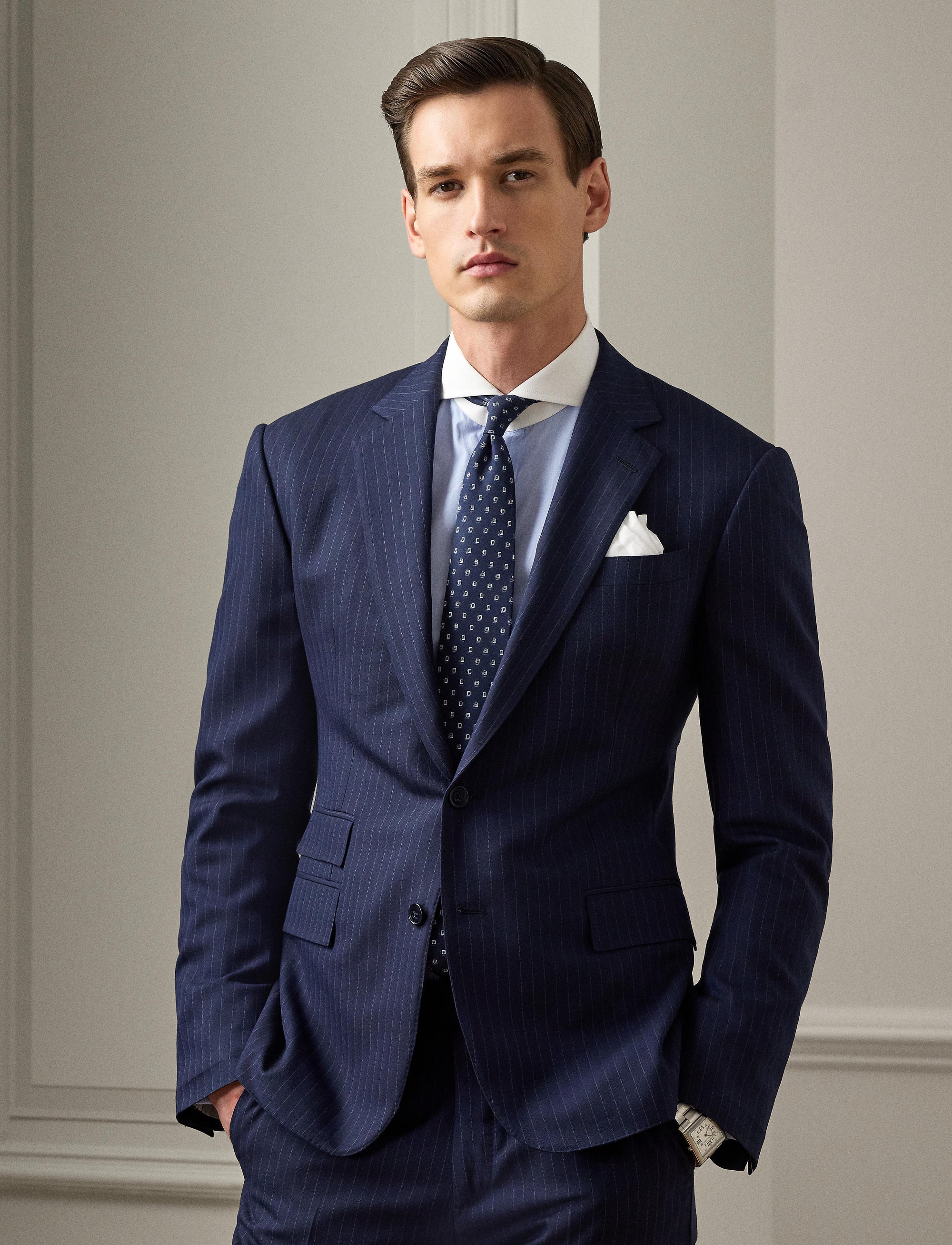 Costume Kent en laine - Bright Navy & Grey