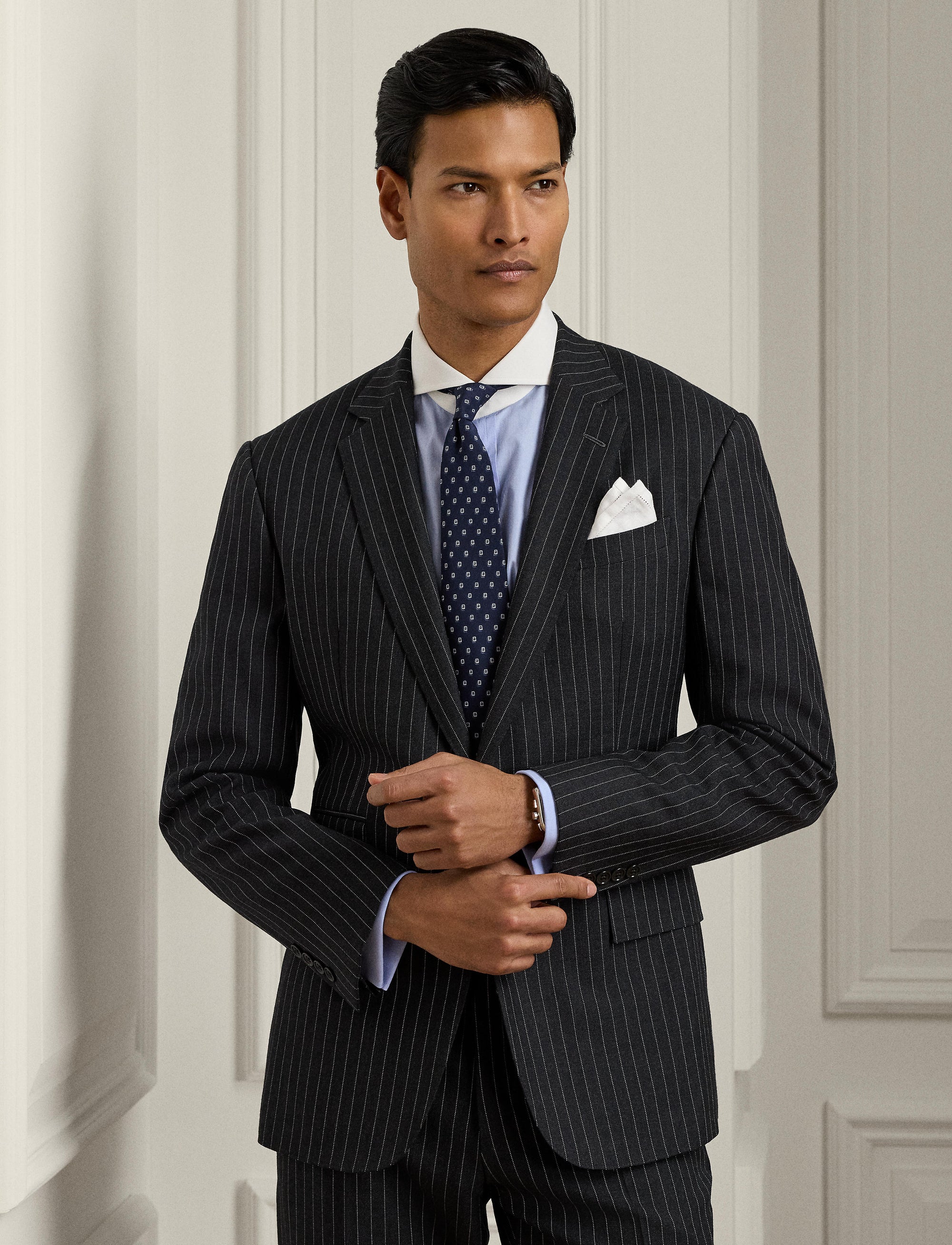 Kent wool suit - Dark Grey & Cream