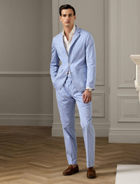 Veste de costume rayée en popeline - Blue & White
