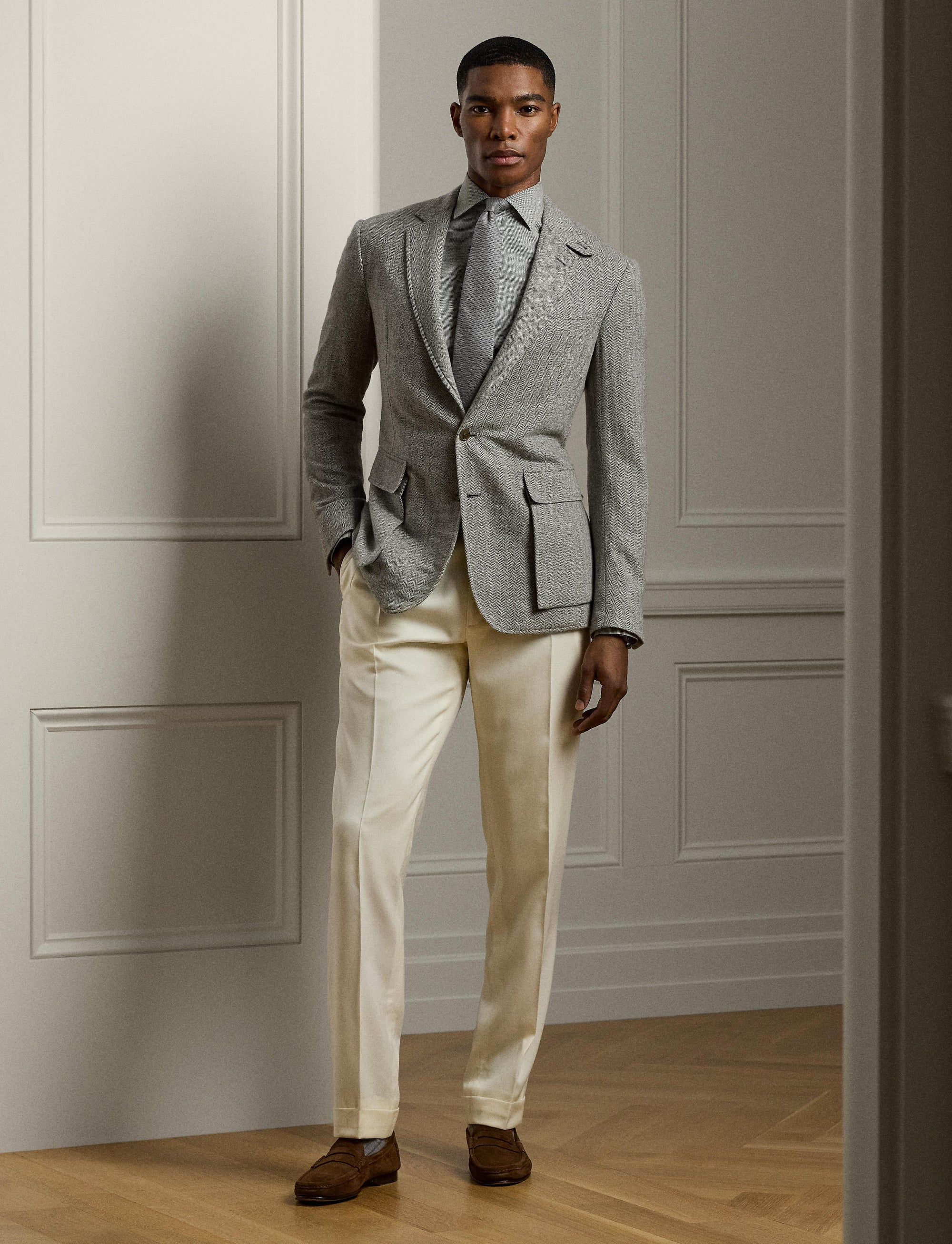 Veste Kent en cachemire - Light Grey & Multicolore
