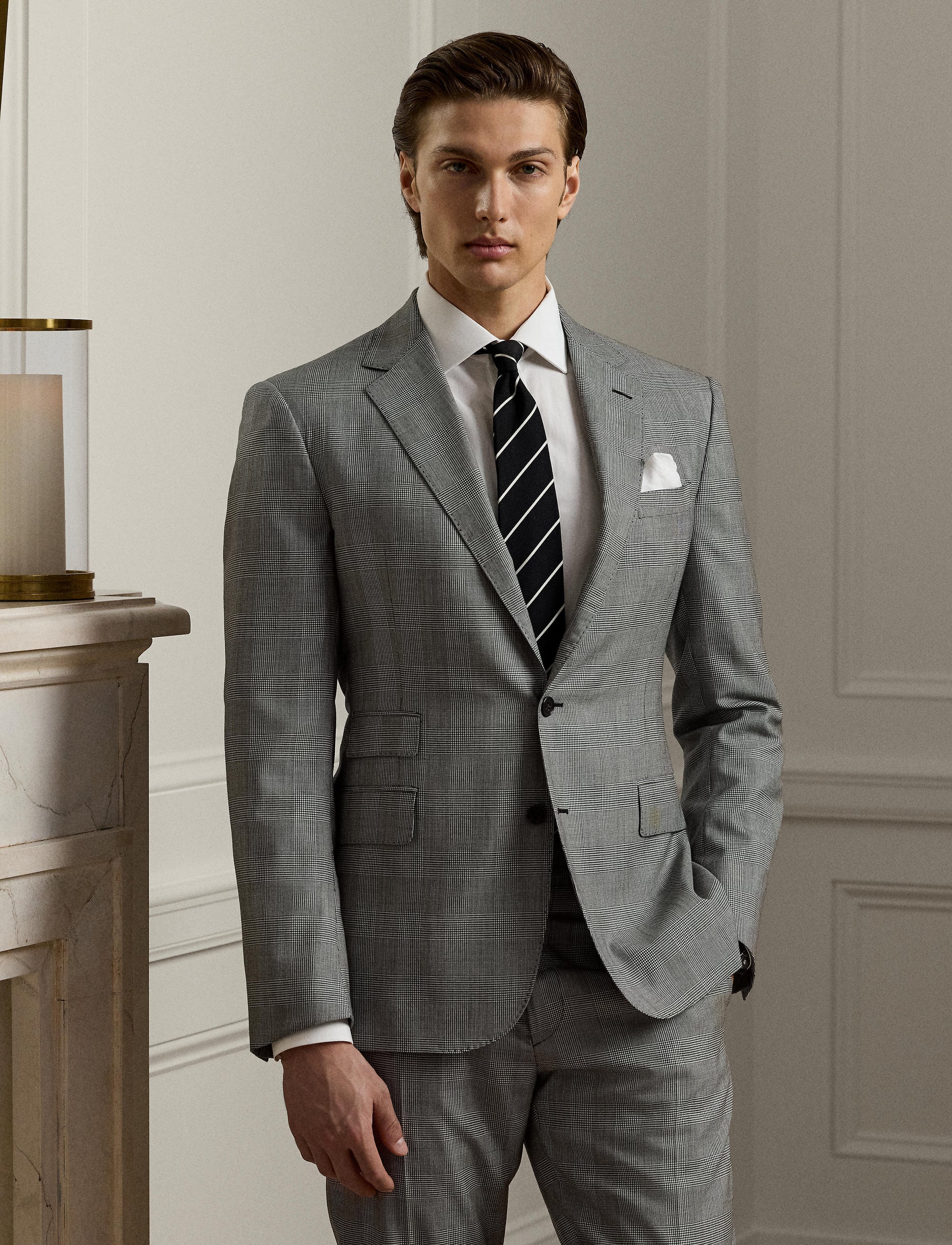 Kent Prince of Wales wool suit - Black & White