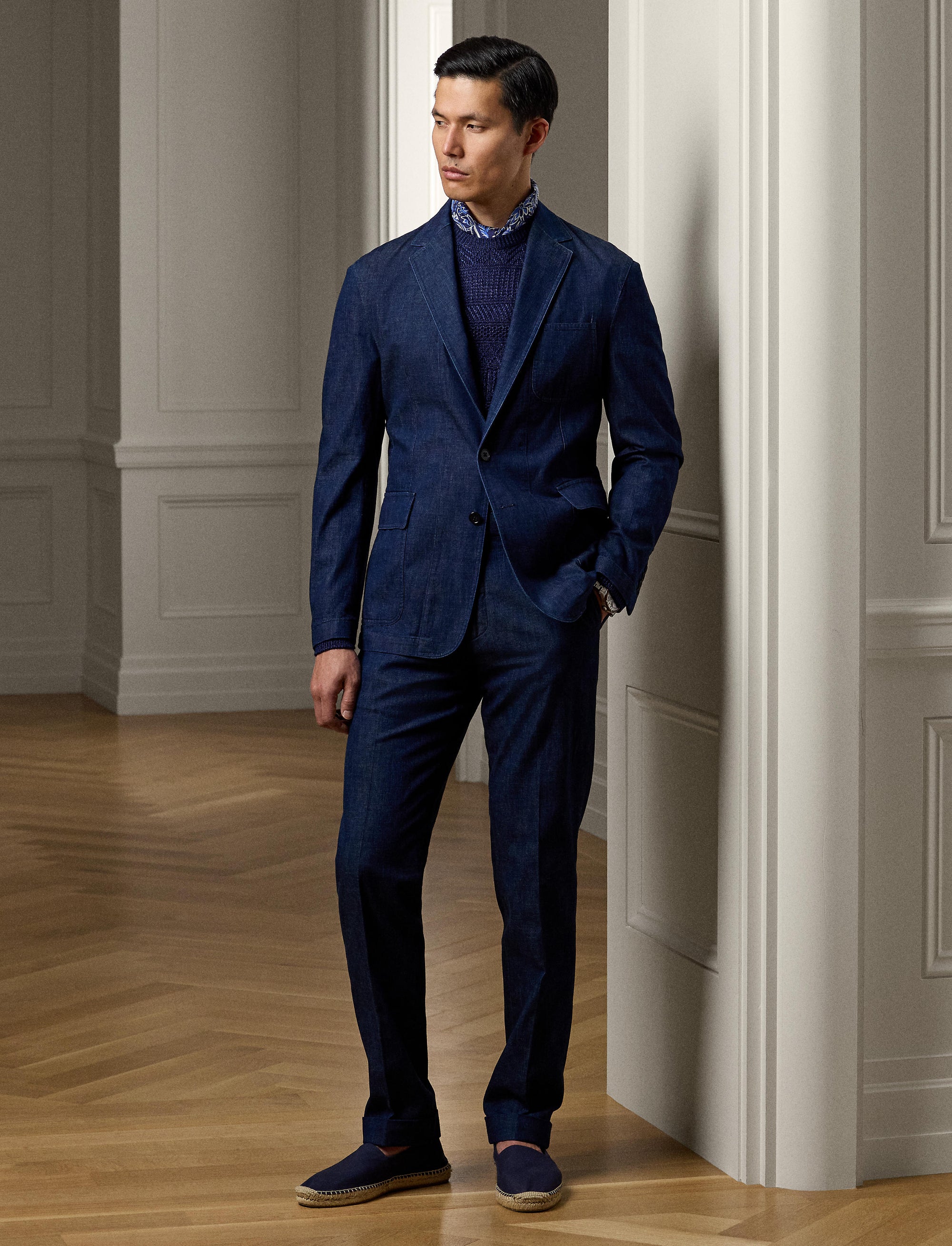 Veste de costume Kent en denim - Navy