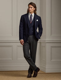 Wool flannel cardigan - Navy