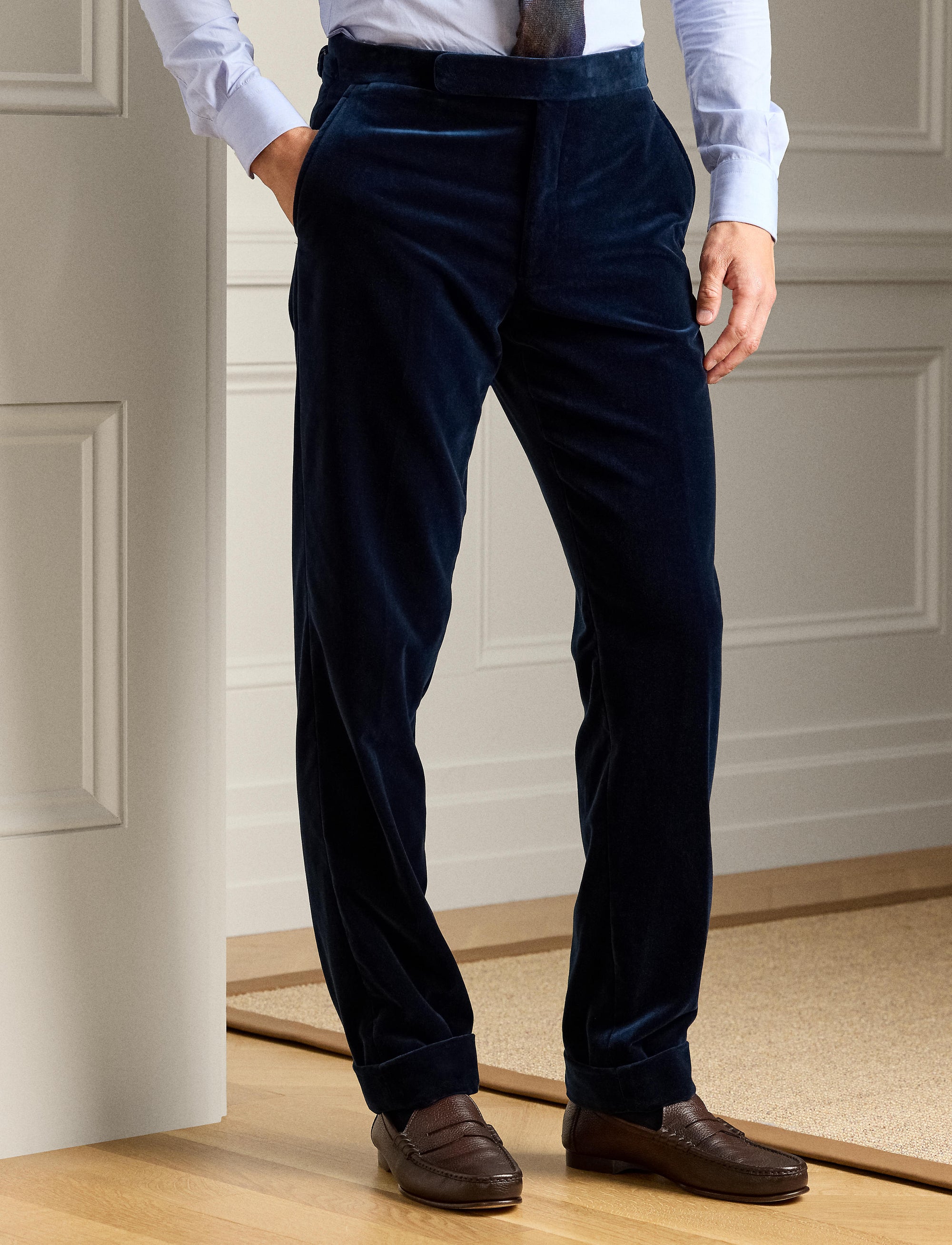 Gregory velvet trousers - Pageant Blue
