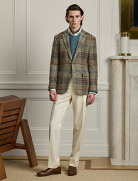 Blazer Kent écossais en laine - Sage, Brown, Tan & Multicolore