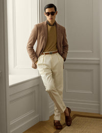 Blazer Kent à carreaux en cachemire et laine mélangé - Tan, Brown & Multicolore