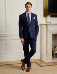 Veste Kent à chevrons en laine - Navy