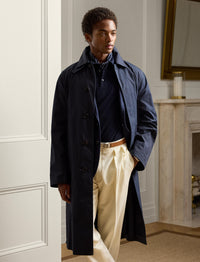 Trench-coat balmacaan rangeable en laine - Navy