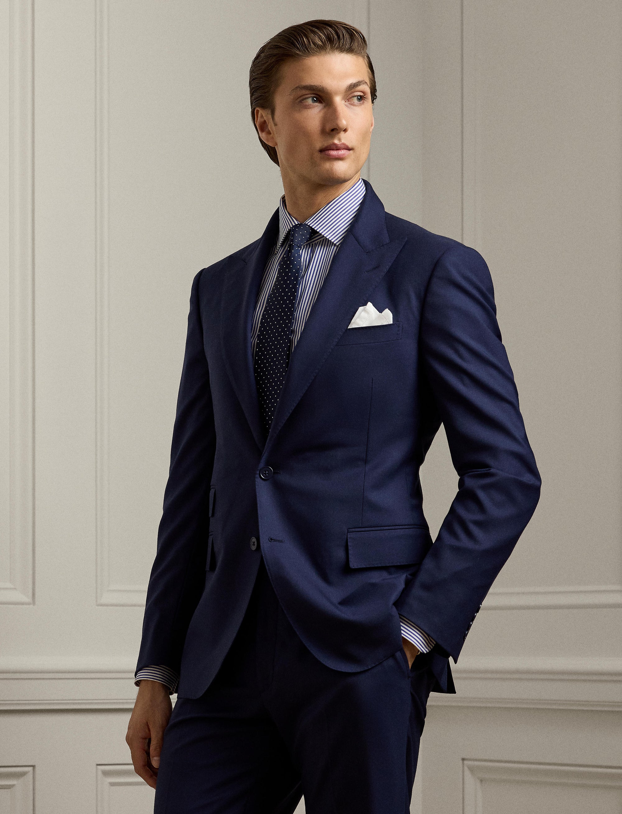 Gregory suit in wool twill - Classic Navy