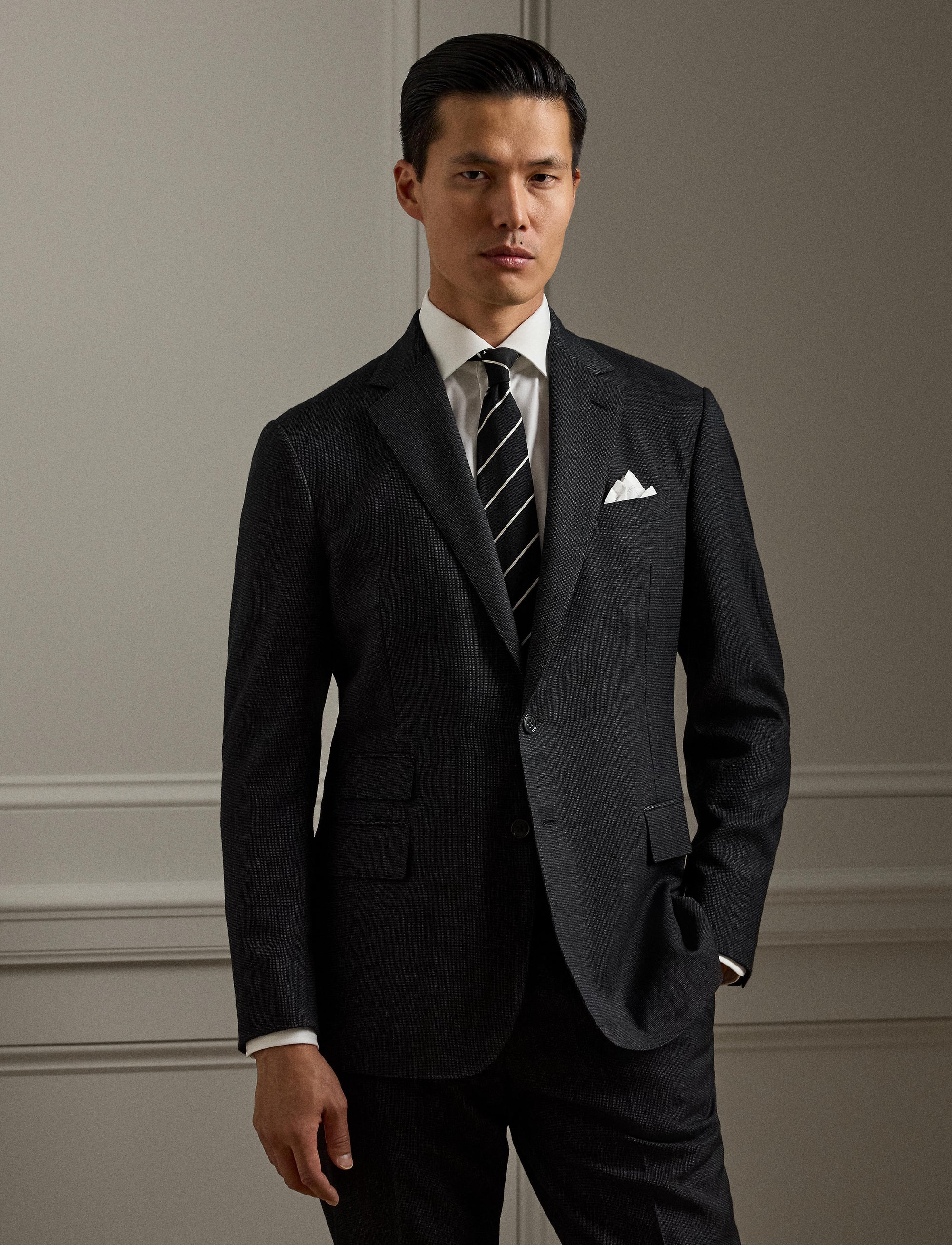 Kent small polka dot wool suit - Charcoal & Multicolore