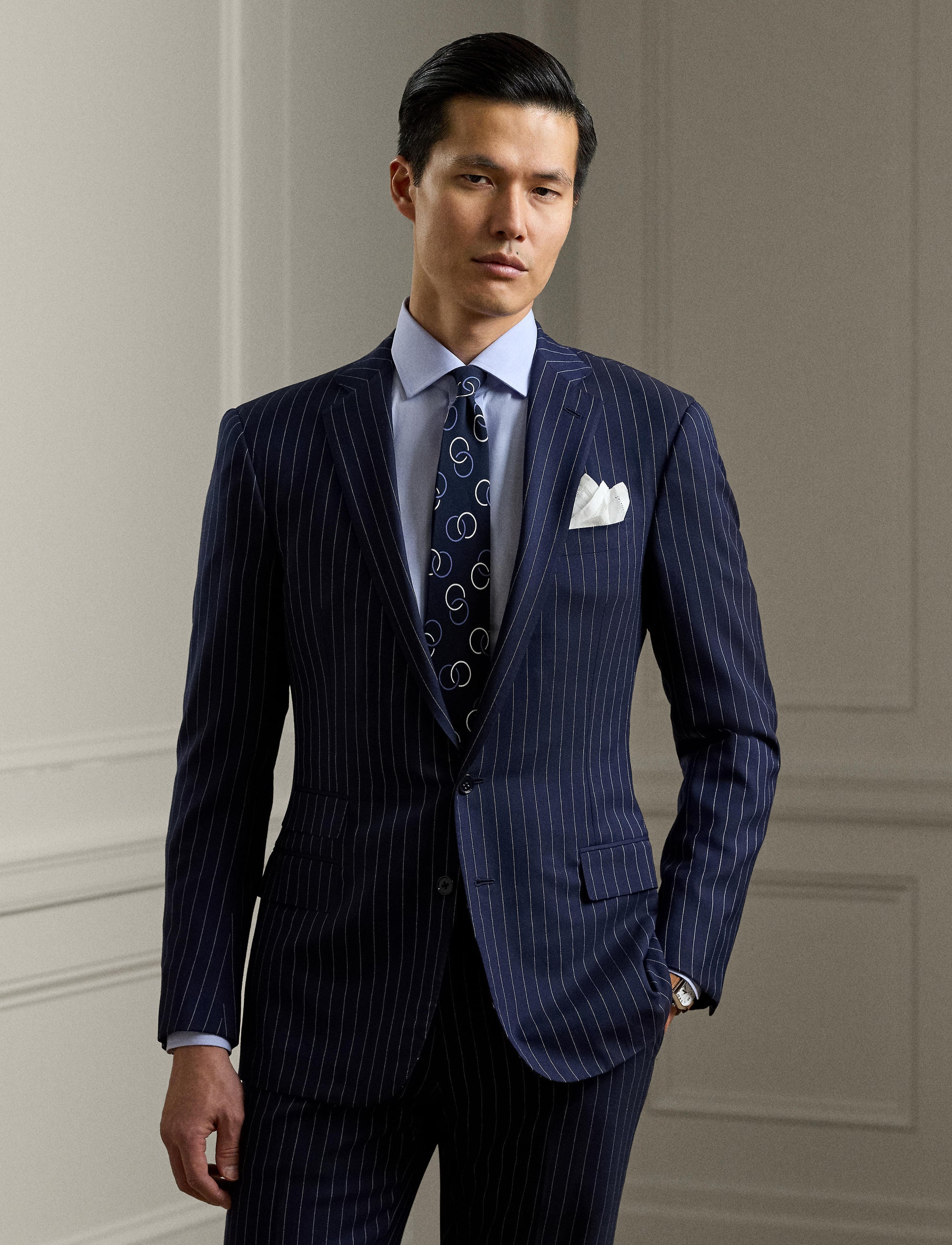 Costume Gregory en laine - Navy & Cream