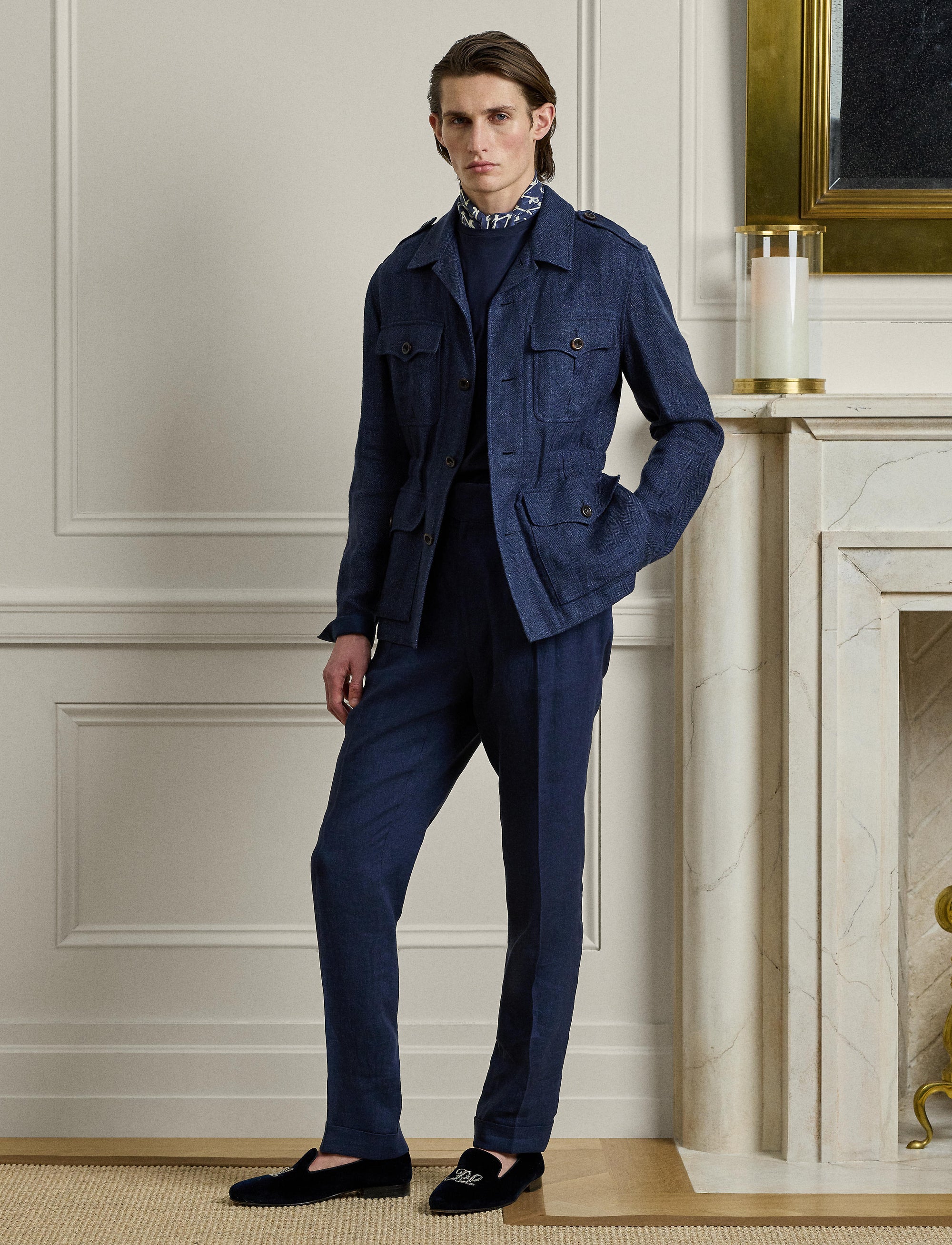 Linen jacket - Navy