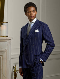 Costume Kent en lin et laine mélangée - Navy & White