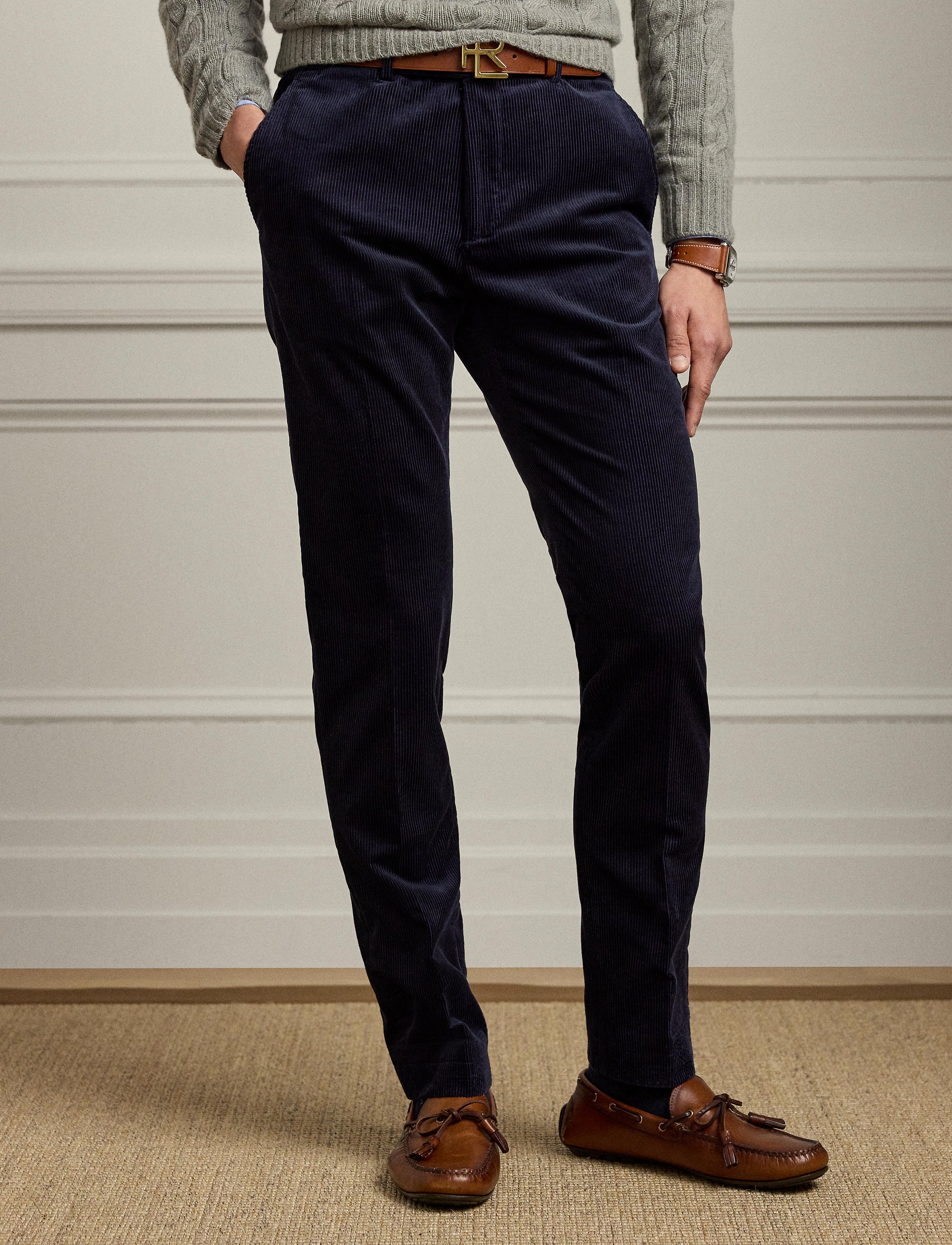 Pantalon Slim Fit en velours côtelé - Classic Chairman Navy