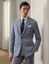 Costume Kent prince-de-galles en laine - Navy, Cream With Light Blue Oc