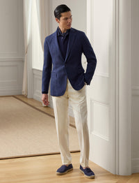 Hadley herringbone linen jacket - Navy
