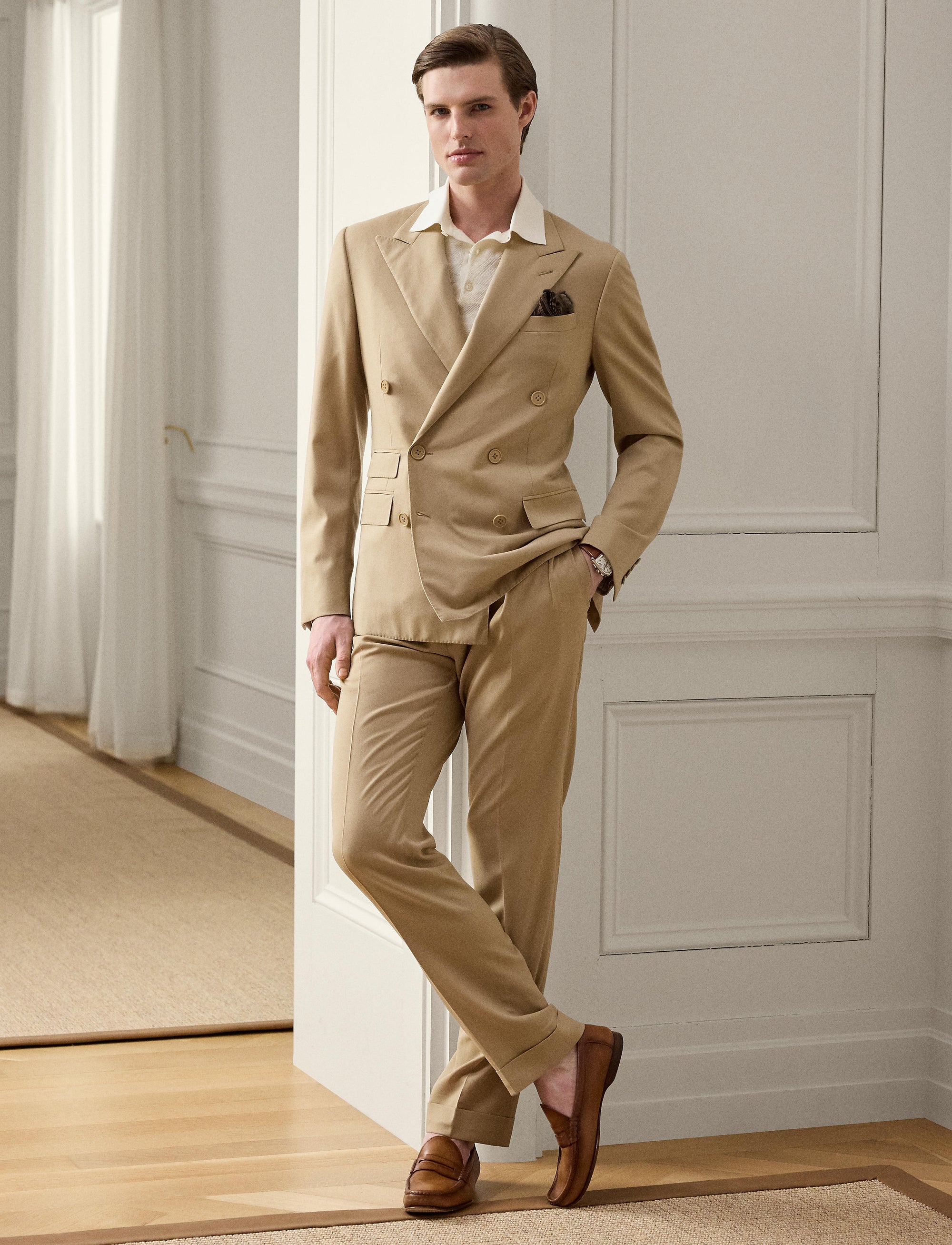 Veste Kent en gabardine de laine - Tan