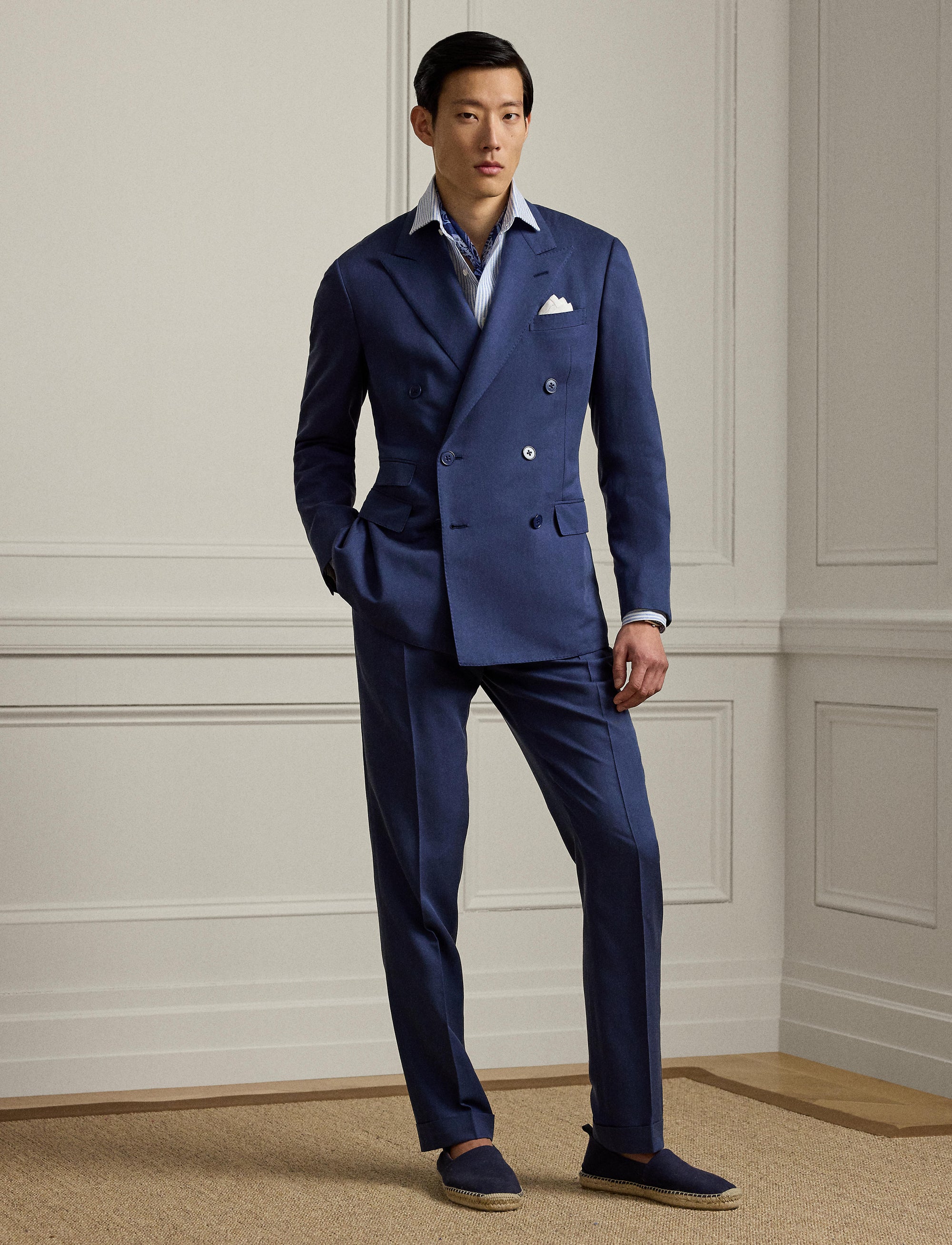 Veste Kent en gabardine de soie - Navy