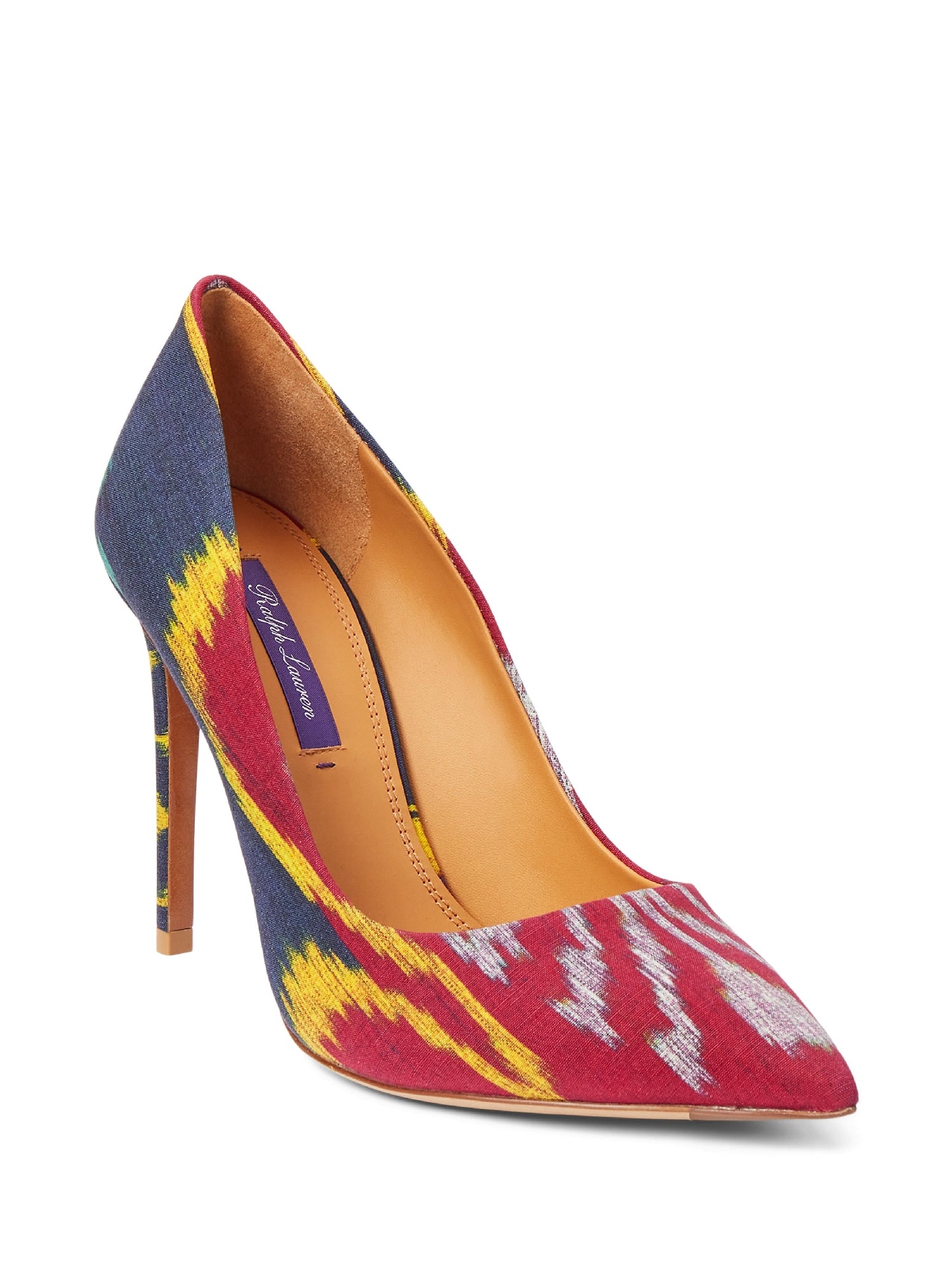 Escarpins Celia à motif ikat 100 en lin et soie mélangé - Navy Multi