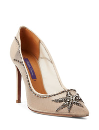 Escarpins Celia en piqué brodé - Fawn & Hematite