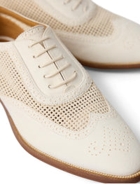 Oxford Layton piqué 20 in suede - Lux Cream