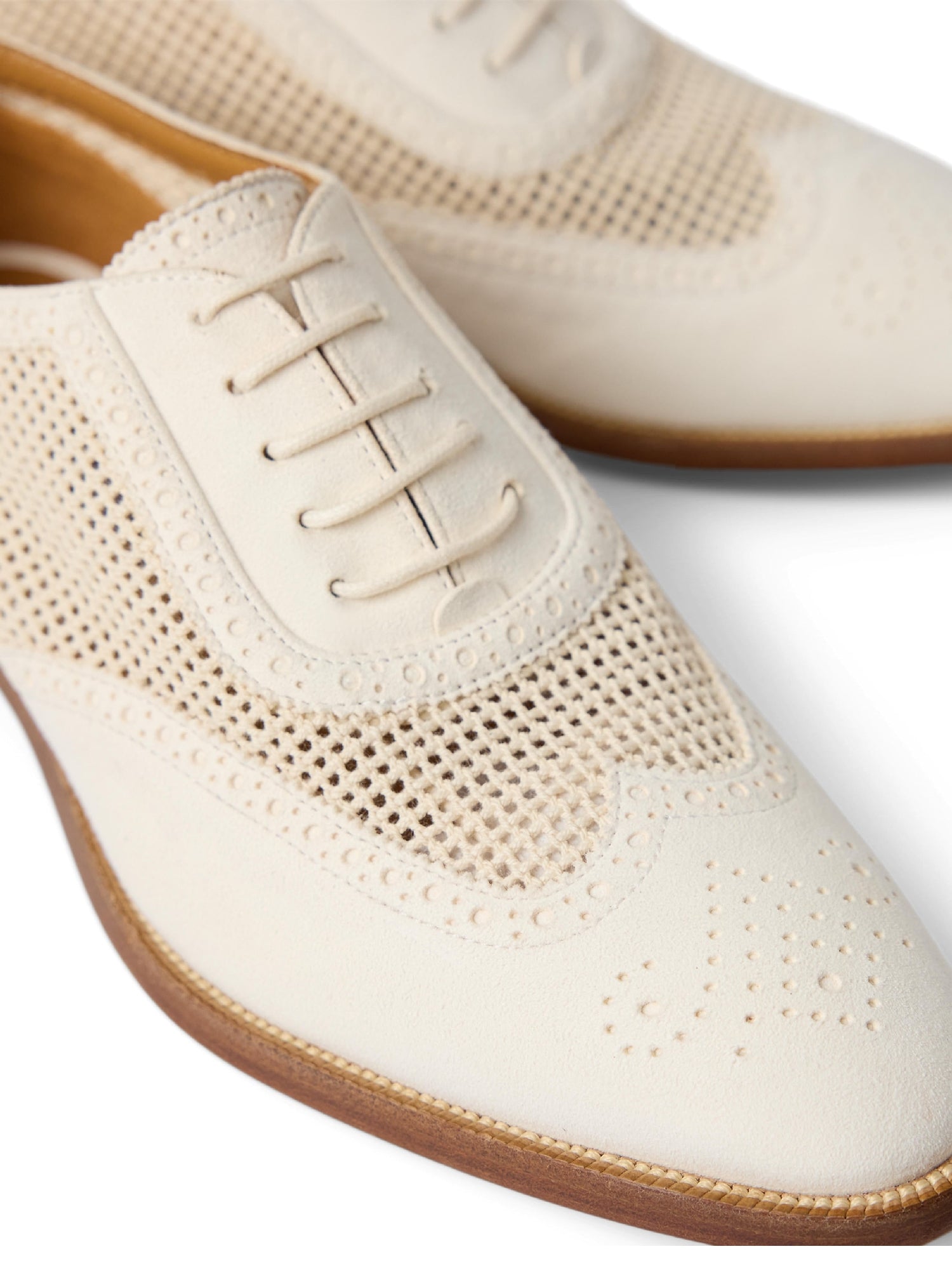 Oxford Layton piqué 20 in suede - Lux Cream
