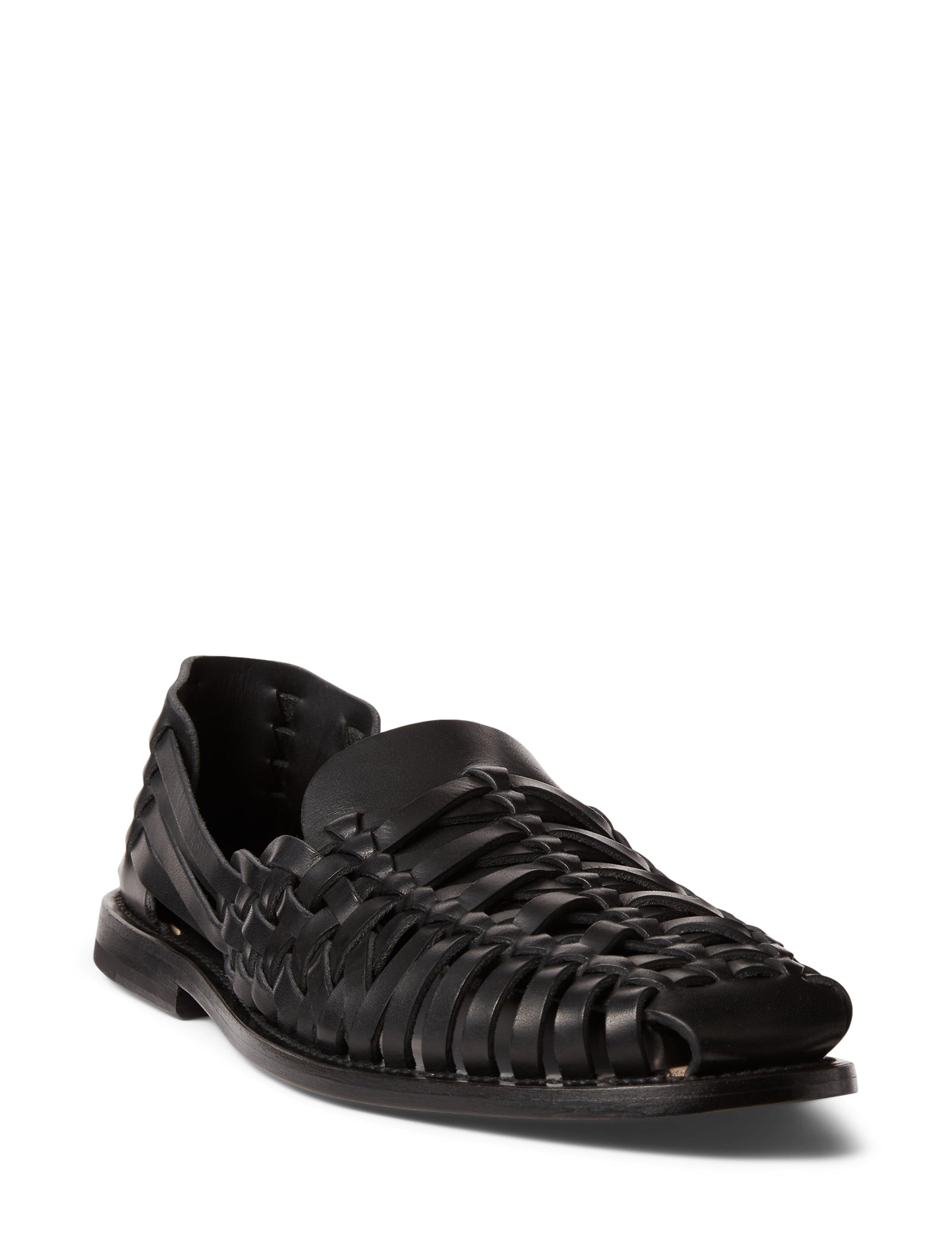 Sandales en cuir tressé à la main - Blk