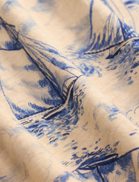 Robe nautique en jersey de lin et coton - Cream & Blue