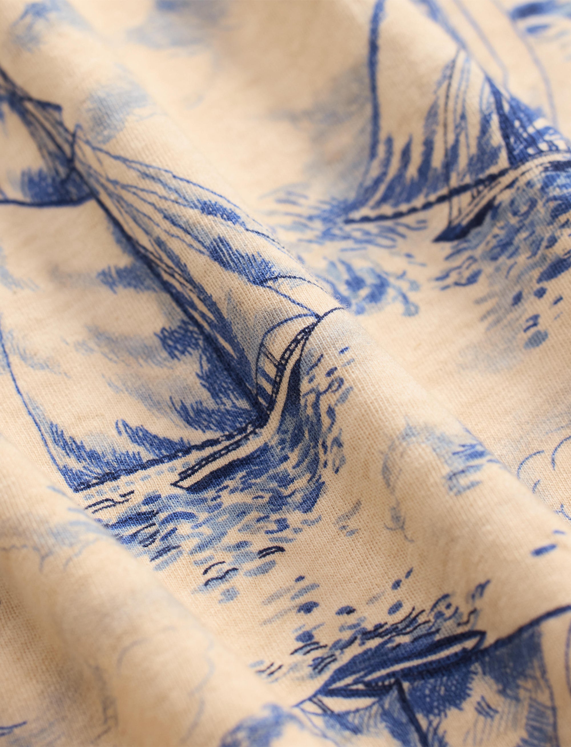 Robe nautique en jersey de lin et coton - Cream & Blue