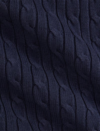 Couverture bébé torsadée en coton - Navy