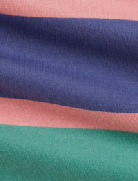 Combishort rayé en jersey de coton - Fairway Green & Multicolore