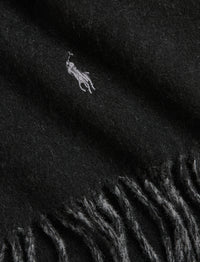 Écharpe réversible en laine - Polo Black & Grey
