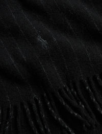 Écharpe milleraies en cachemire et laine mélangé - Black & Charcoal