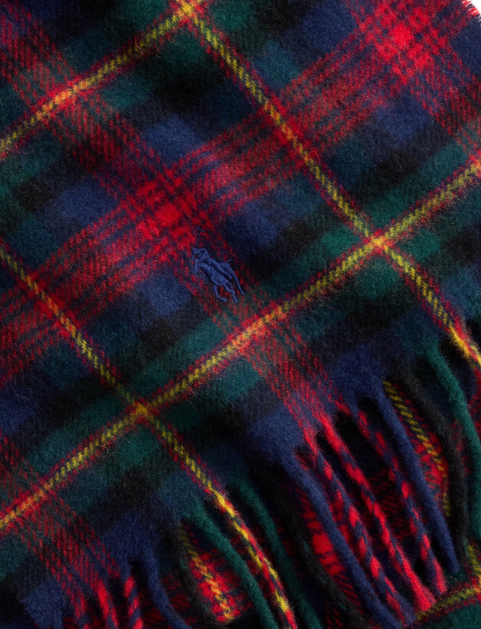 Wool tartan scarf - Red & Multicolour