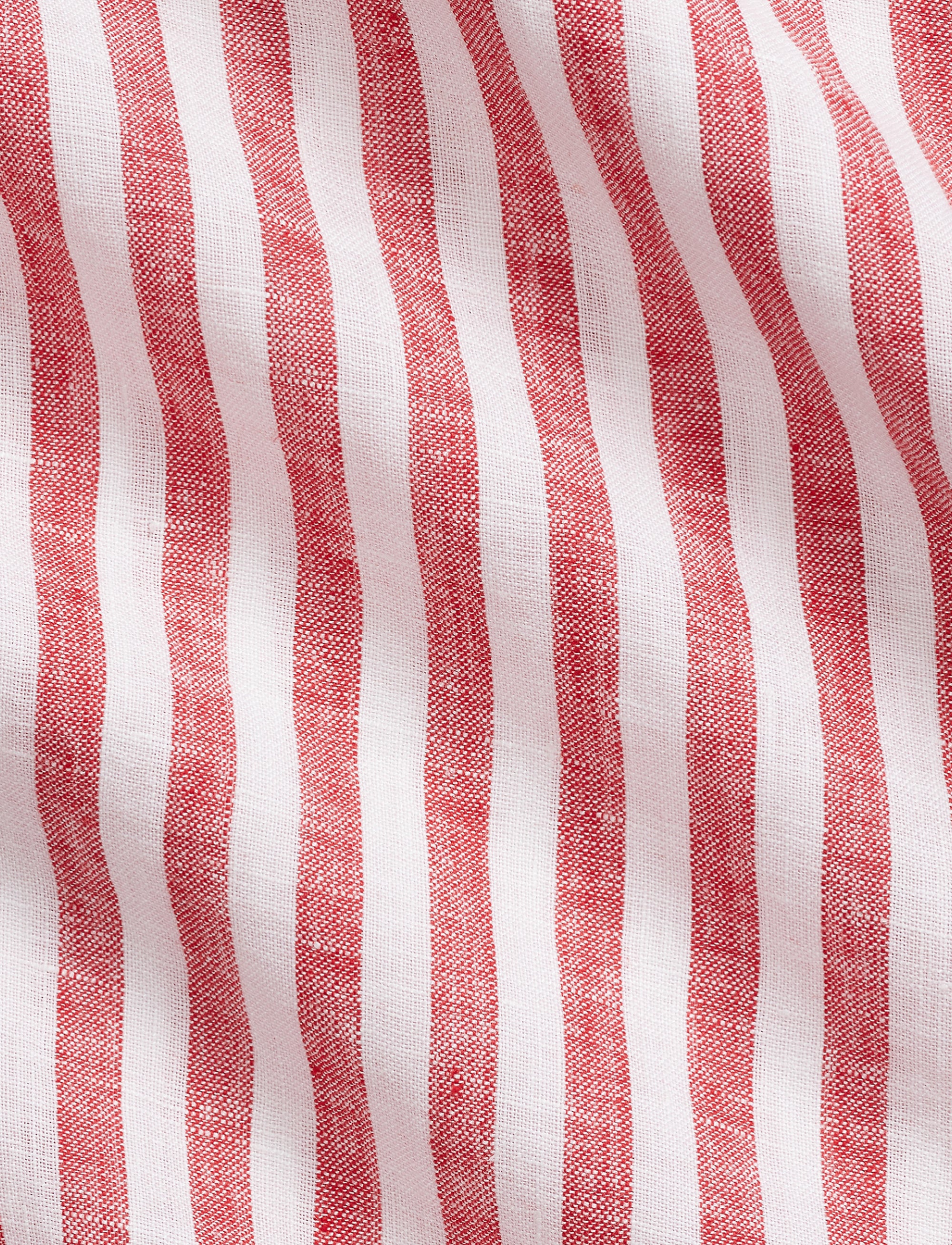 Chemise rayée Custom Fit en lin - Red & White