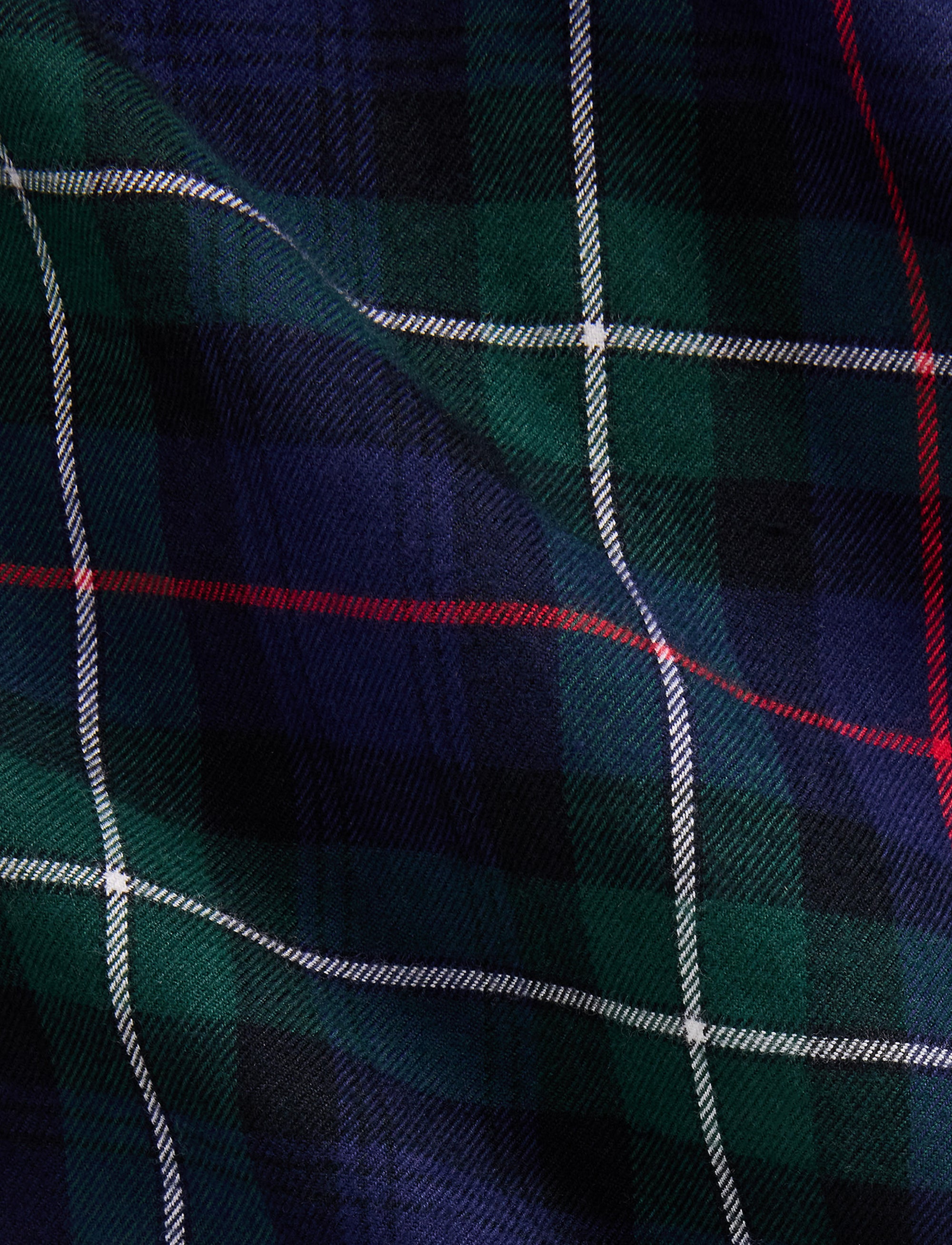 Chemise écossaise ajustée en sergé - Evergreen & Red