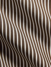 Chemise rayée Custom Fit popeline - Copper Brown & White