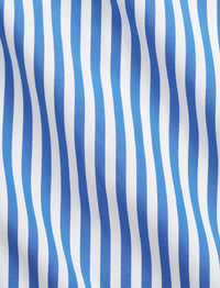Chemise tissée ajustée à rayures - New Iris Blue & White