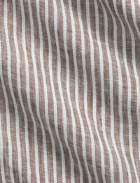 Chemise rayée Custom Fit en lin - Chocolate Mousse & White