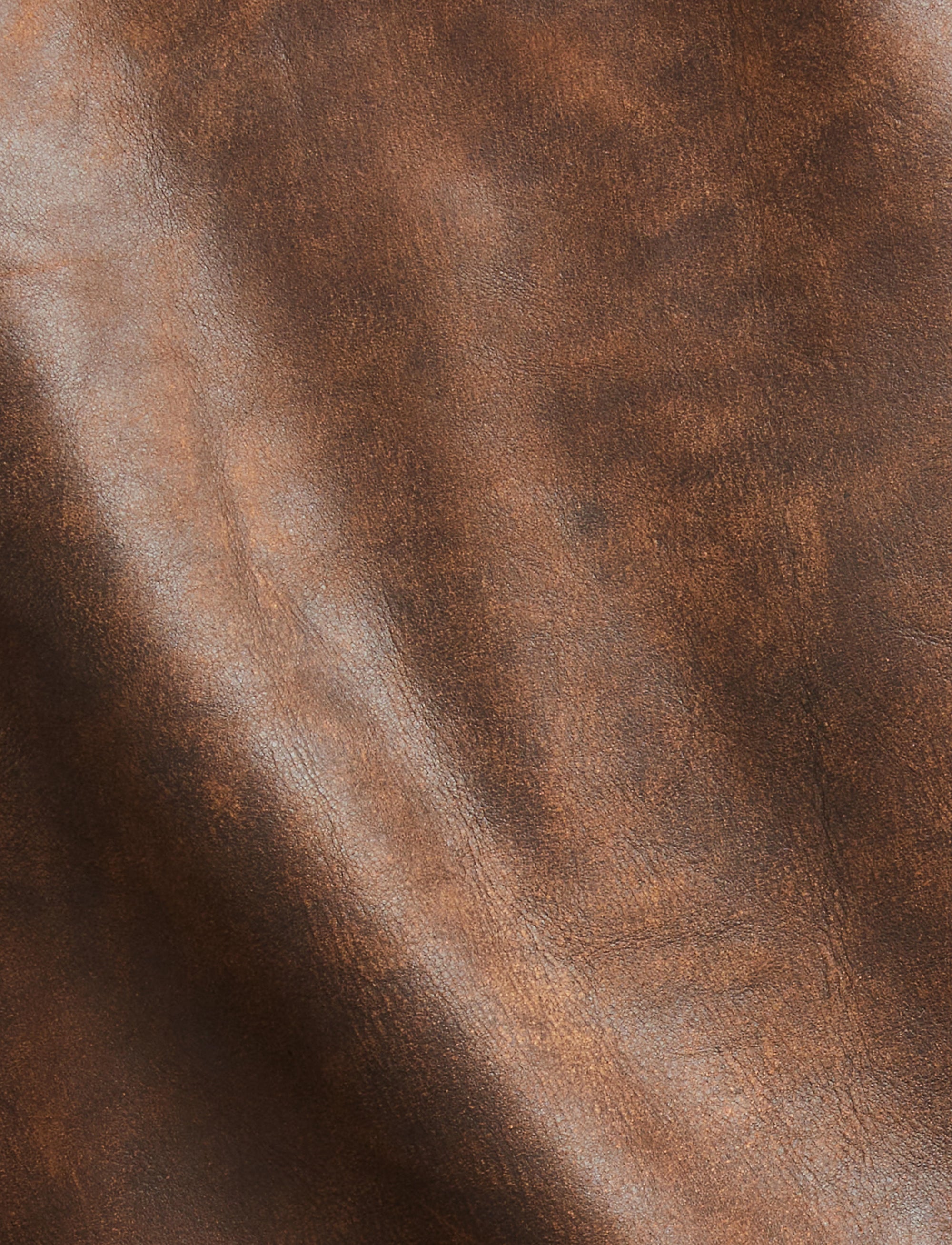 Veste col en peau lainée - Brown