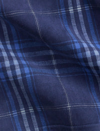 Suede tartan overshirt - Navy, Blue & Multicolour