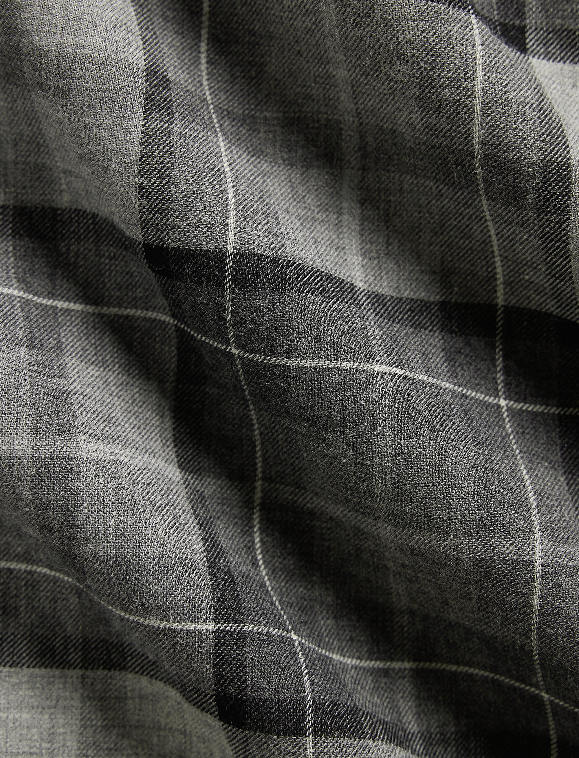 Chemise en sergé écossais - Grey Melange