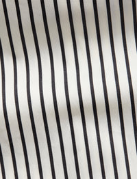 Striped poplin shirt - Warm White & Black