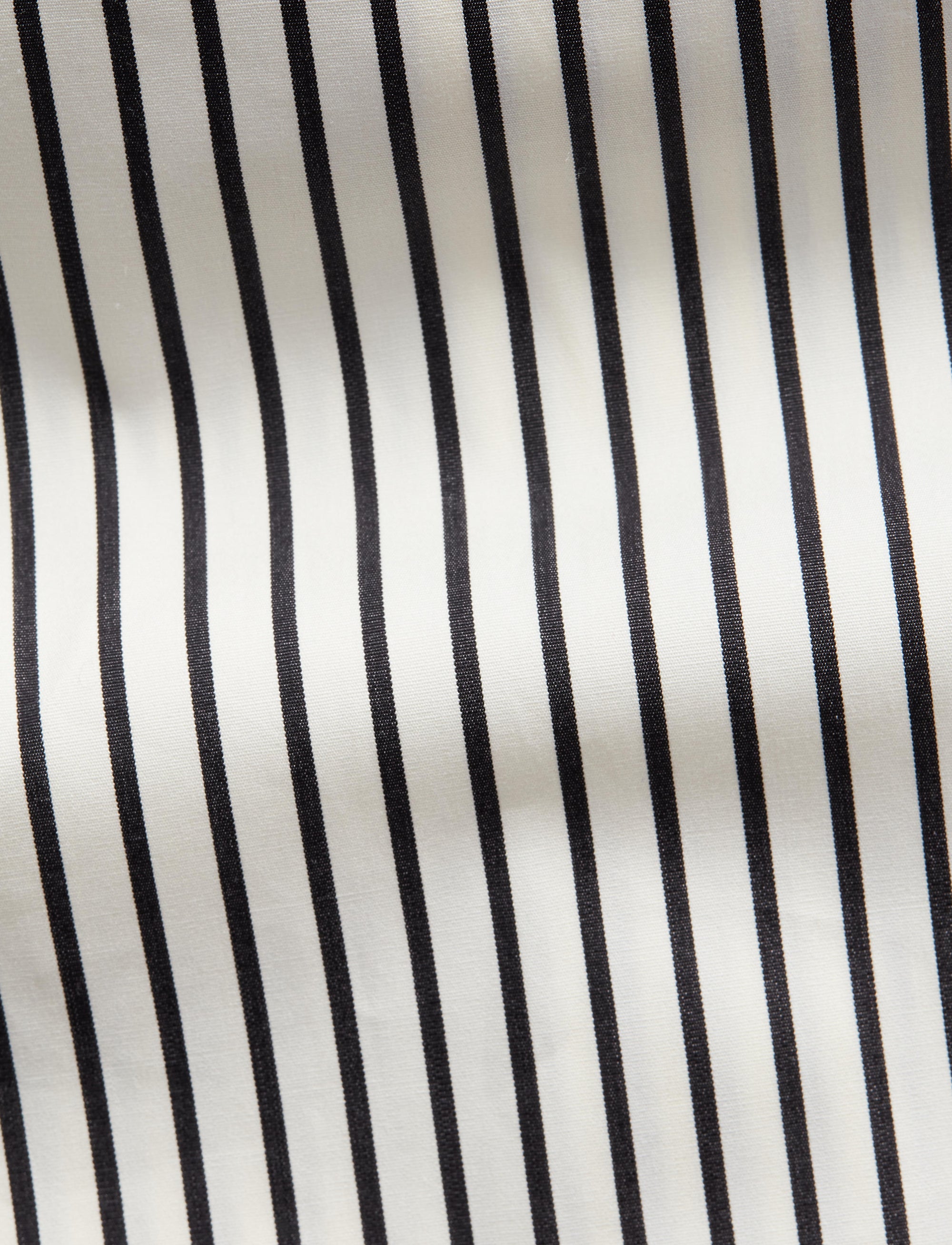 Striped poplin shirt - Warm White & Black