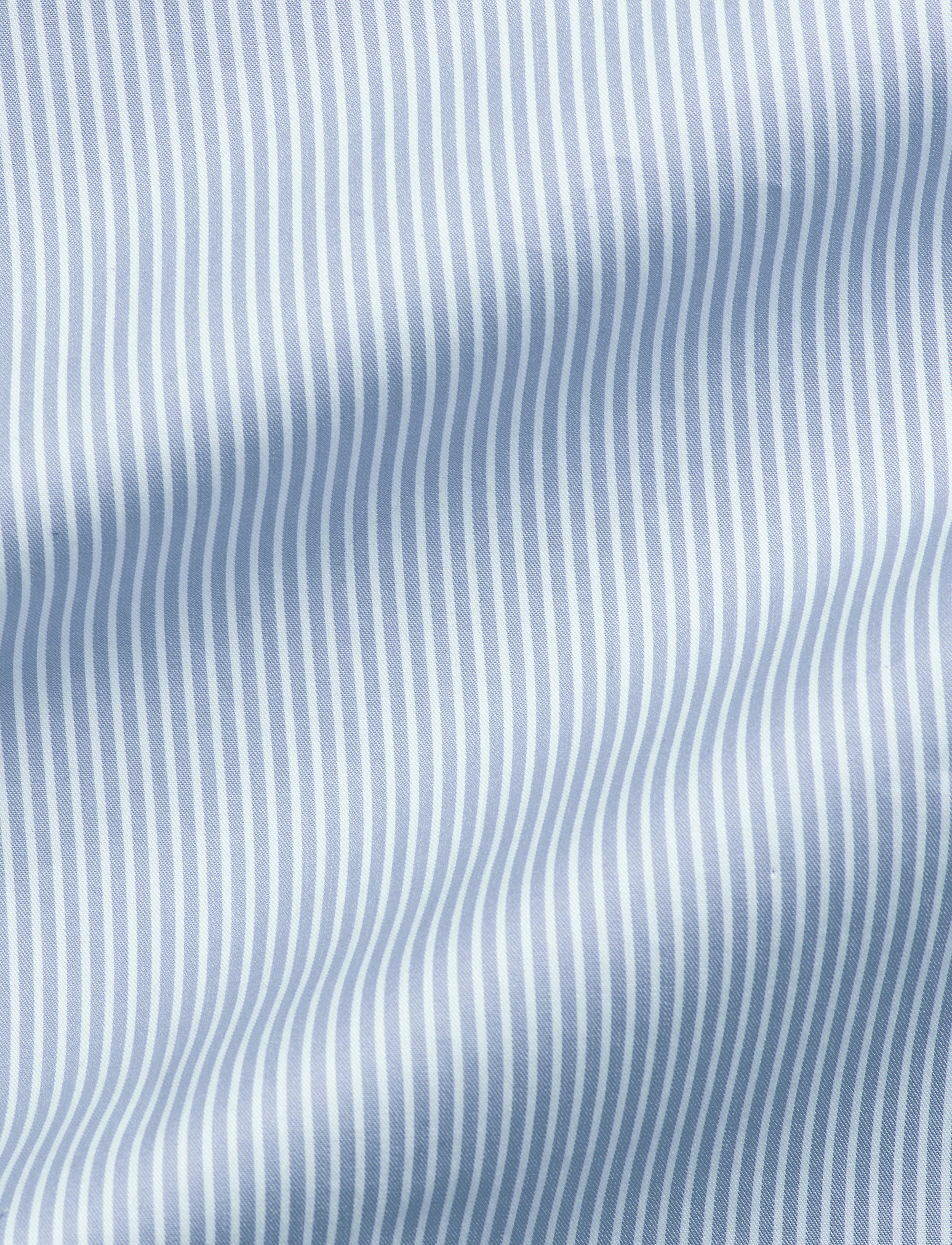 Chemise rayée en sergé infroissable - Light Blue & White