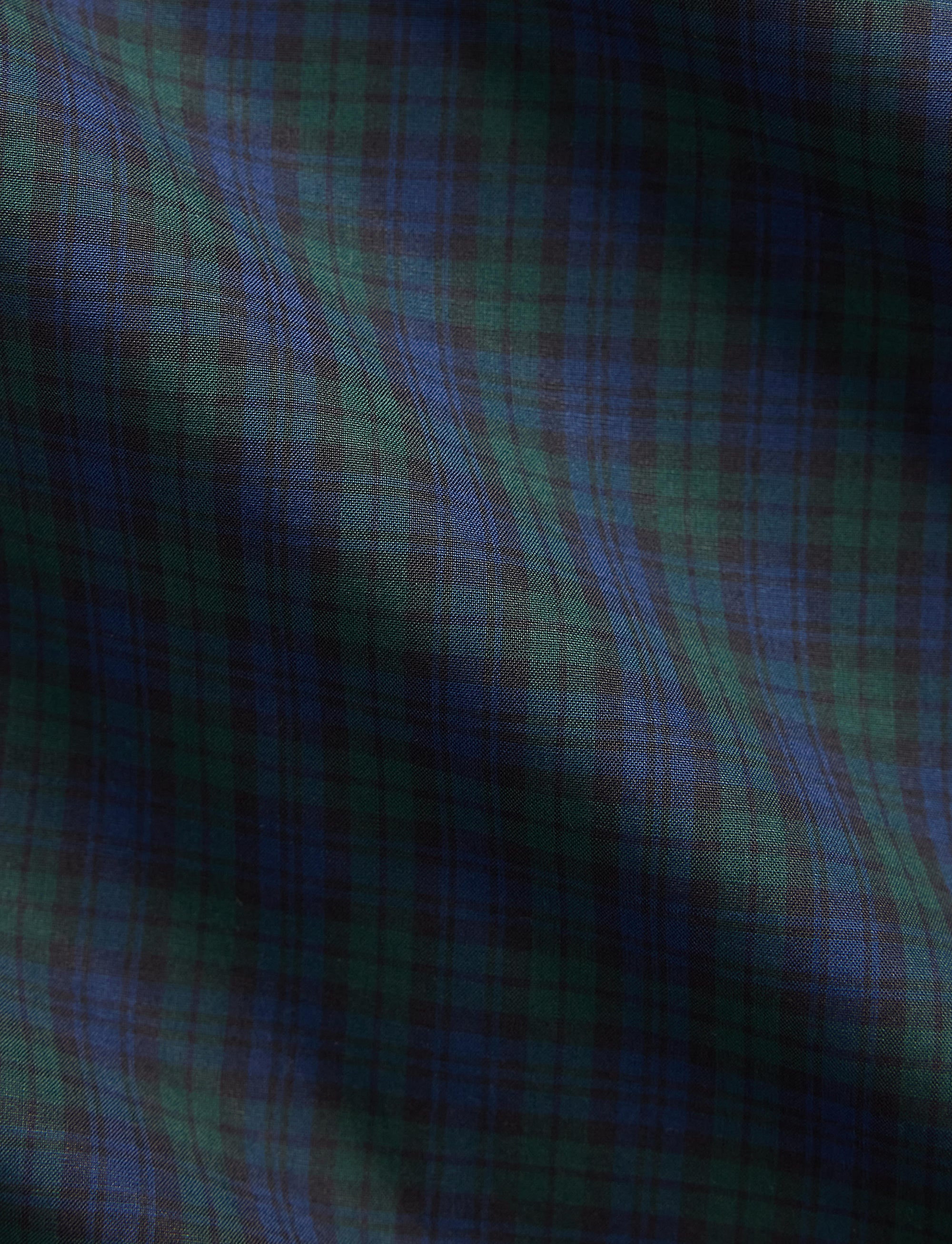 Chemise de smoking écossaise en popeline - Black, Navy & Green