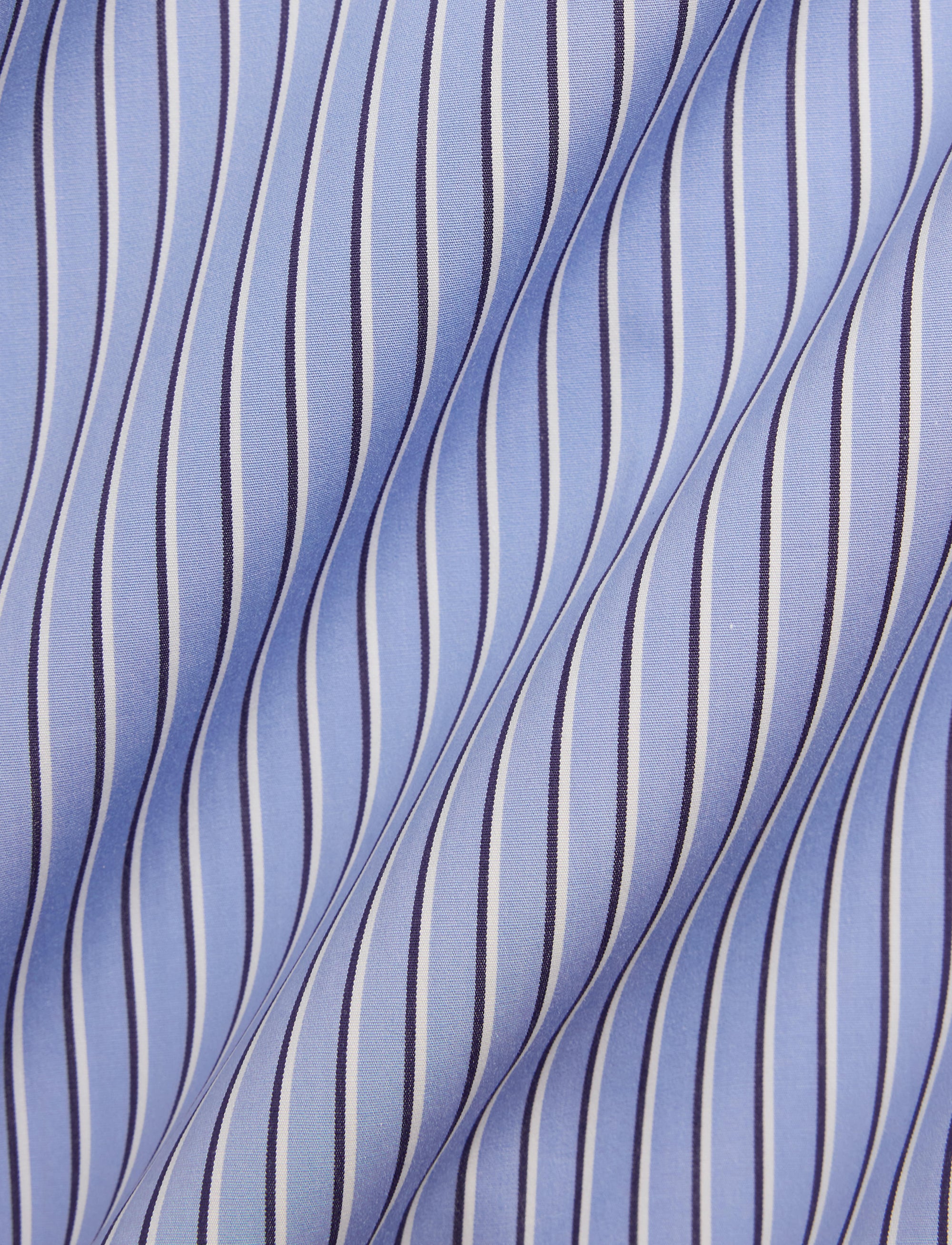 Striped poplin shirt - Light Blue & Navy